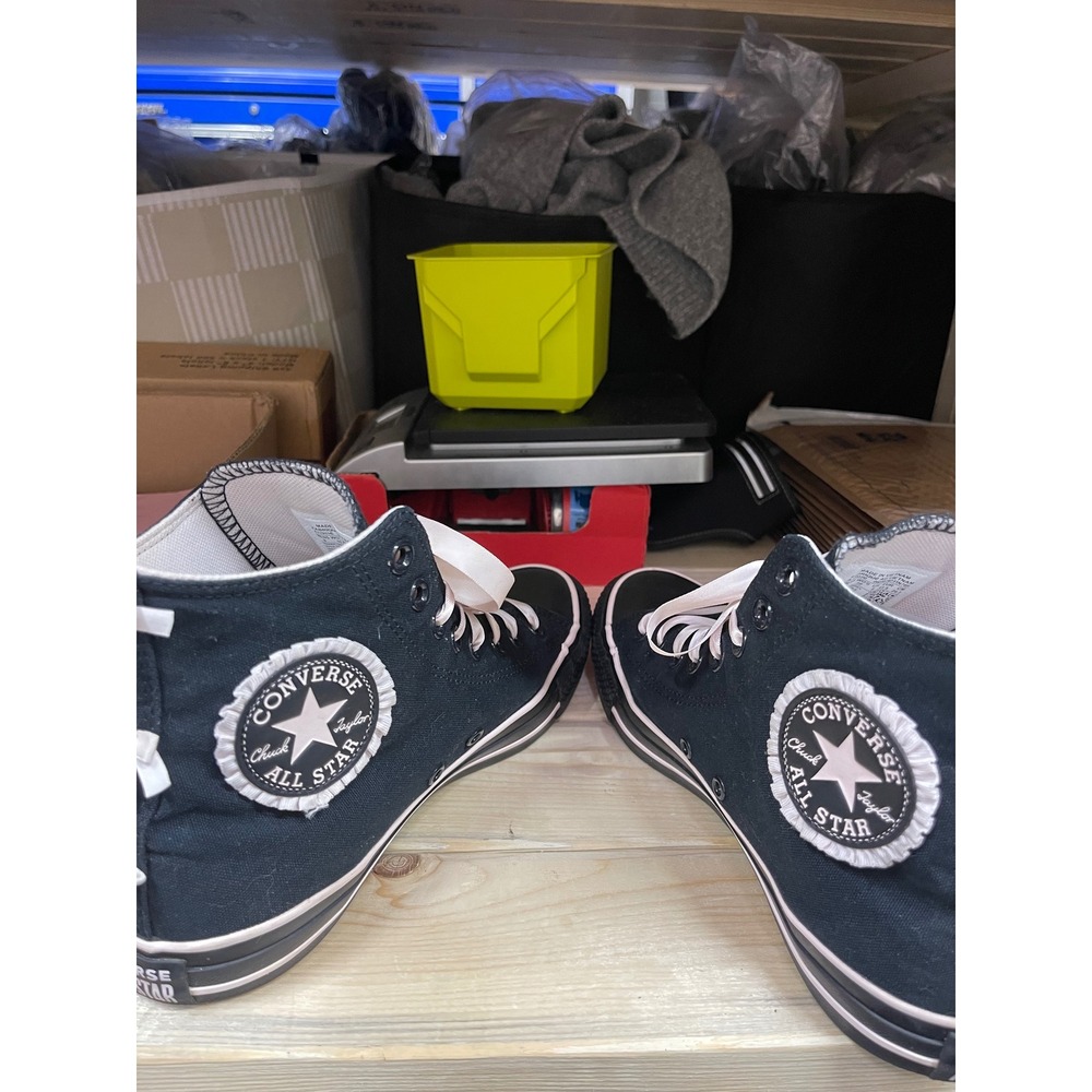 Converse Chuck Taylor All Star High Top Black Pink Ribbon Bows A12903C Womens 10